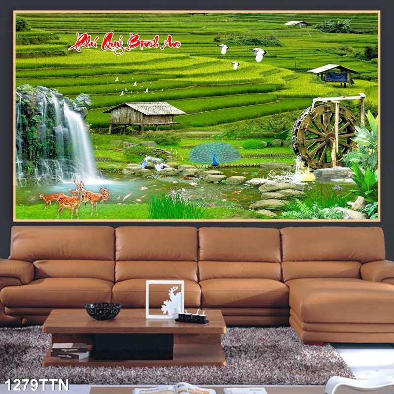 Tranh thác nước, phong thủy 1279TTN