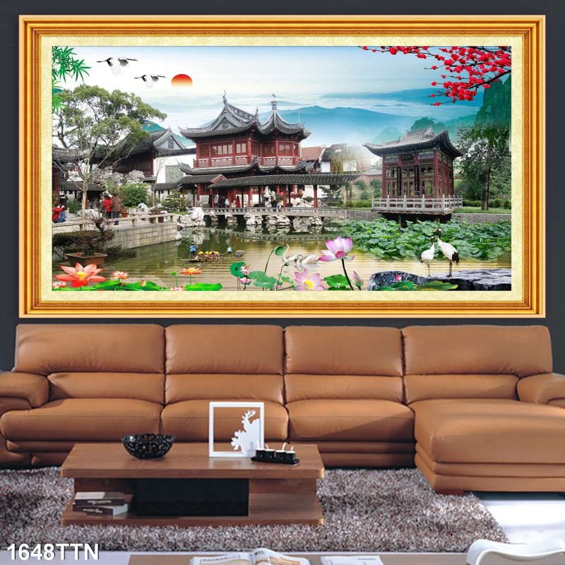 Tranh thác nước, phong thủy 1648TTN