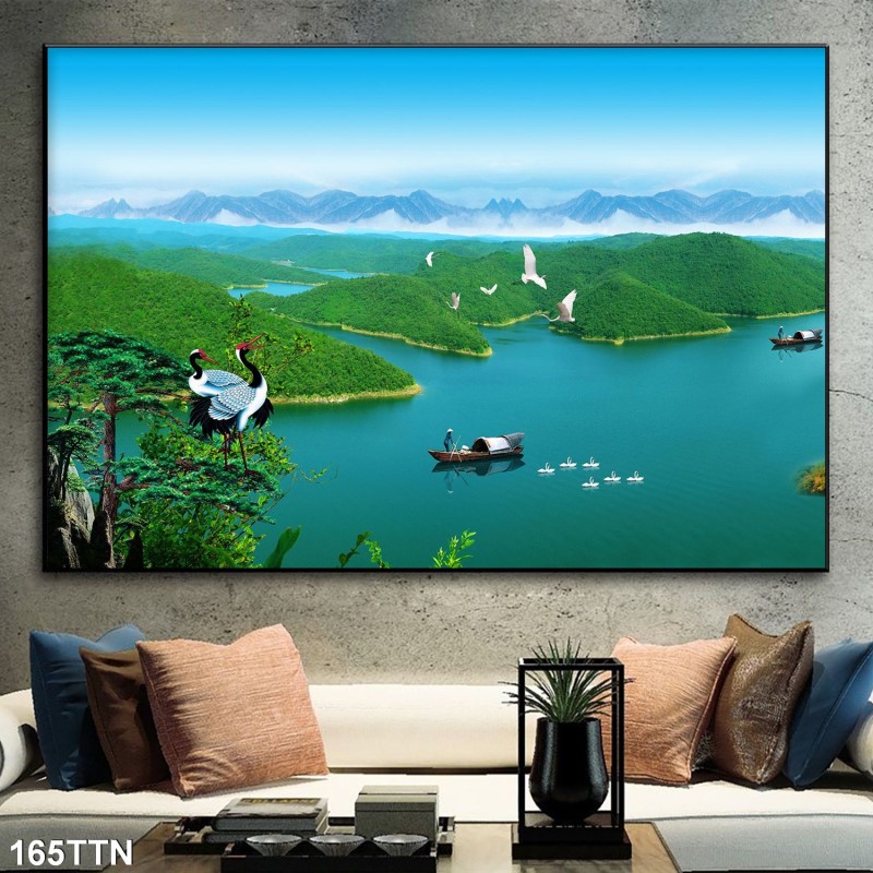 Tranh thác nước, phong thủy 165TTN