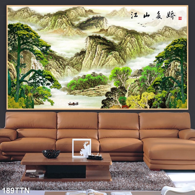 Tranh thác nước, phong thủy 189TTN