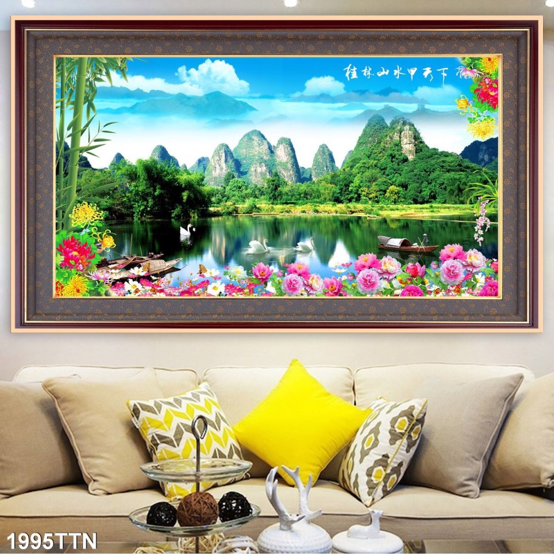 Tranh thác nước, phong thủy 1995TTN