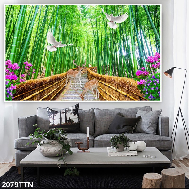 Tranh thác nước, phong thủy 2079TTN