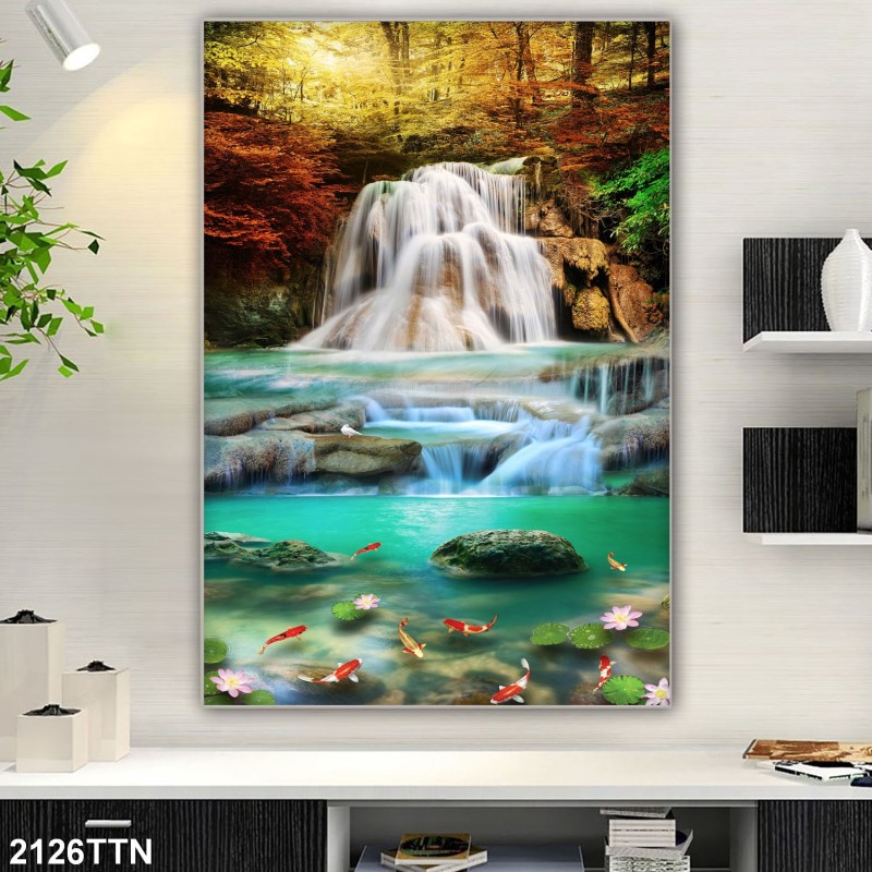 Tranh thác nước, phong thủy 2126TTN