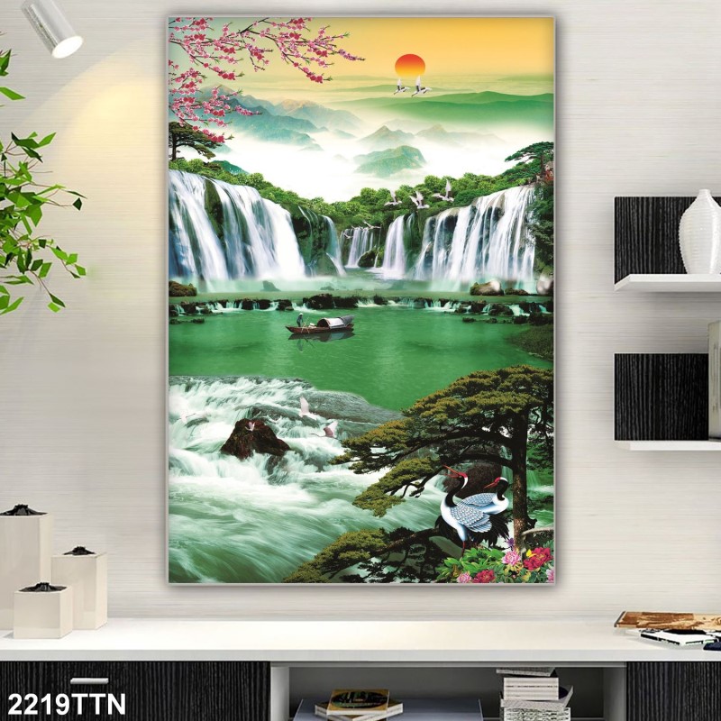 Tranh thác nước, phong thủy 2219TTN