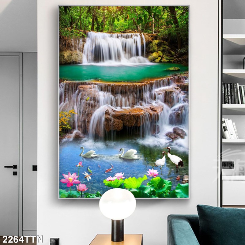 Tranh thác nước, phong thủy 2264TTN