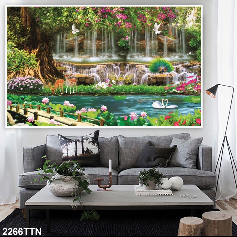 Tranh thác nước, phong thủy 2266TTN