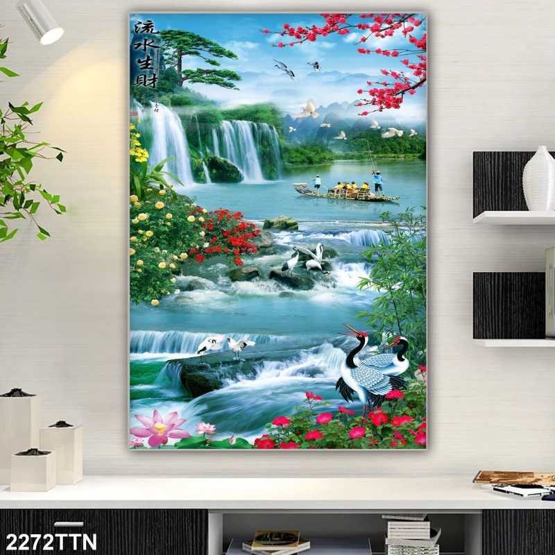 Tranh thác nước, phong thủy 2272TTN