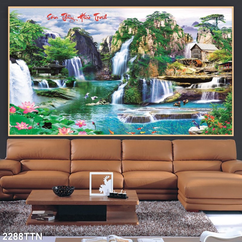 Tranh thác nước, phong thủy 2288TTN