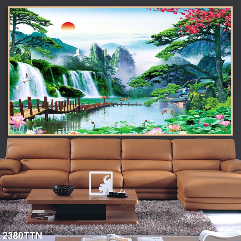 Tranh thác nước, phong thủy 2380TTN