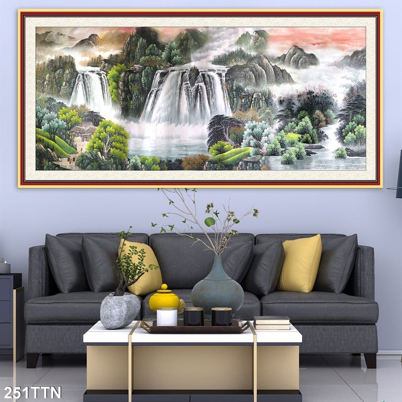 Tranh thác nước, phong thủy 251TTN