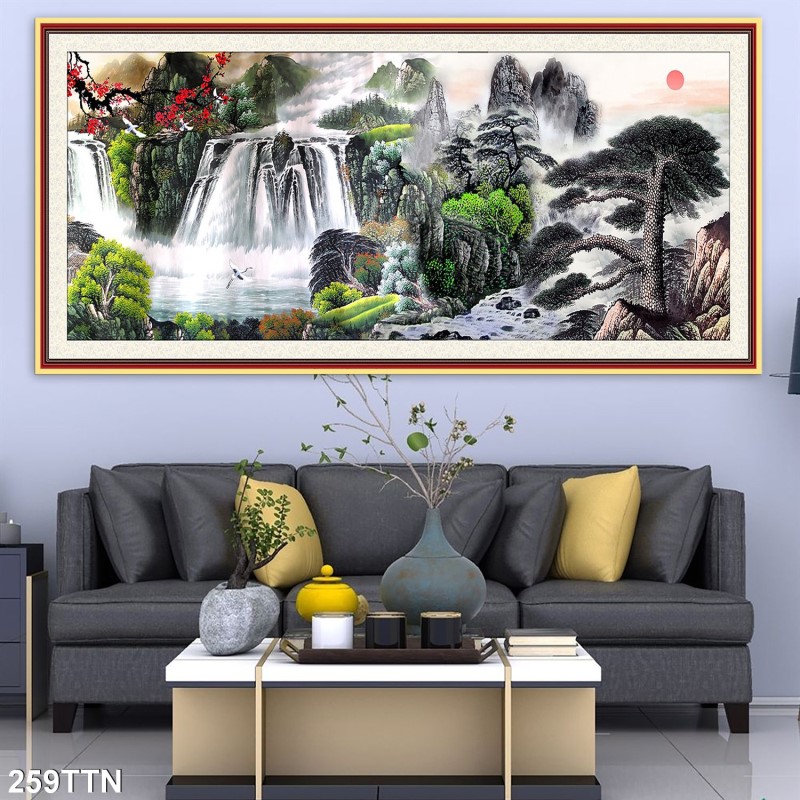Tranh thác nước, phong thủy 259TTN