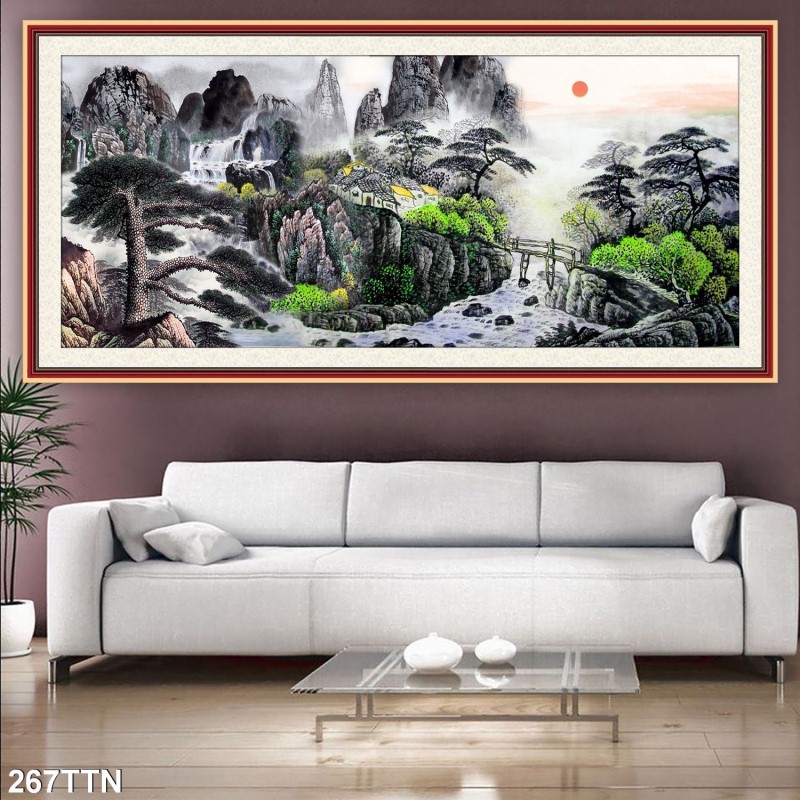 Tranh thác nước, phong thủy 267TTN