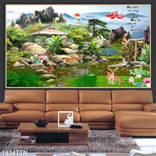 Mẫu Tranh thác nước, phong thủy mã số 1534TTN