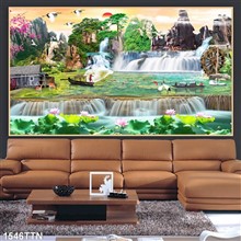 Mẫu Tranh thác nước, phong thủy mã số 1546TTN