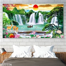 Mẫu Tranh thác nước, phong thủy mã số 2077TTN