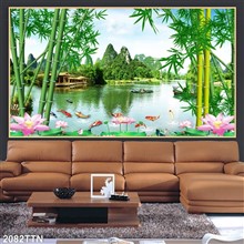 Mẫu Tranh thác nước, phong thủy mã số 2082TTN
