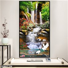 Mẫu Tranh thác nước, phong thủy mã số 2088TTN