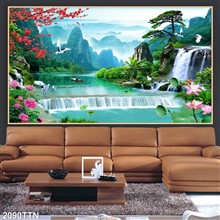 Mẫu Tranh thác nước, phong thủy mã số 2090TTN