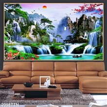 Mẫu Tranh thác nước, phong thủy mã số 2098TTN