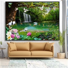 Mẫu Tranh thác nước, phong thủy mã số 2099TTN