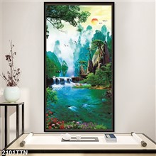 Mẫu Tranh thác nước, phong thủy mã số 2101TTN