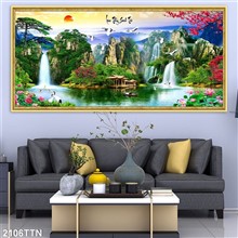 Mẫu Tranh thác nước, phong thủy mã số 2106TTN