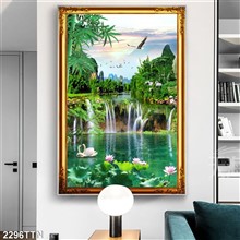 Mẫu Tranh thác nước, phong thủy mã số 2296TTN