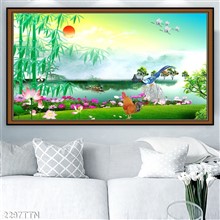 Mẫu Tranh thác nước, phong thủy mã số 2297TTN