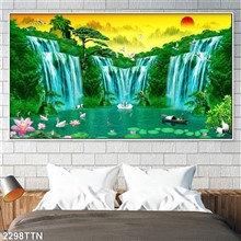 Mẫu Tranh thác nước, phong thủy mã số 2298TTN