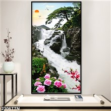 Mẫu Tranh thác nước, phong thủy mã số 2306TTN