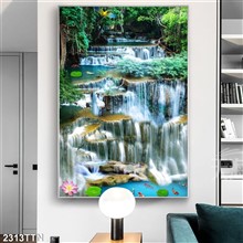 Mẫu Tranh thác nước, phong thủy mã số 2313TTN