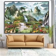 Mẫu Tranh thác nước, phong thủy mã số 2315TTN