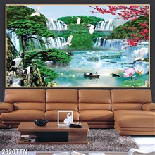 Mẫu Tranh thác nước, phong thủy mã số 2320TTN