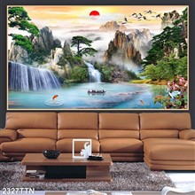 Mẫu Tranh thác nước, phong thủy mã số 2327TTN