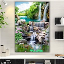 Mẫu Tranh thác nước, phong thủy mã số 2328TTN