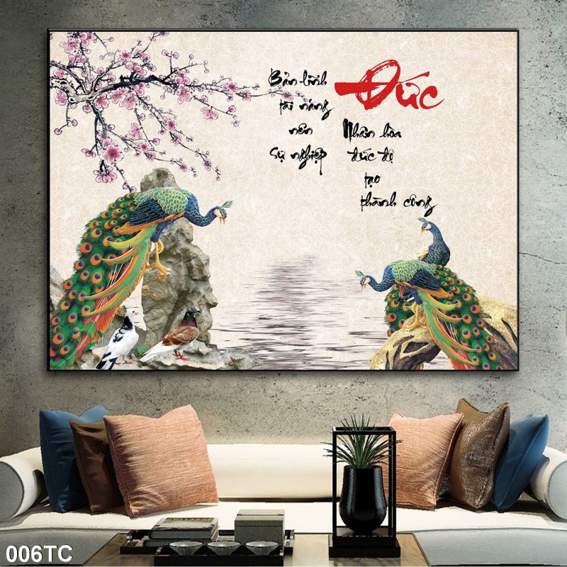 Tranh chim công 006TC