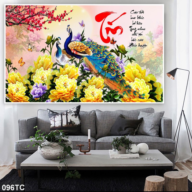 Tranh chim công 096TC