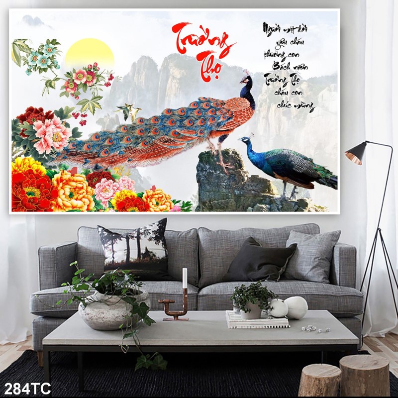 Tranh chim công 284TC