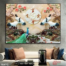 Mẫu Tranh chim công mã số 164TC