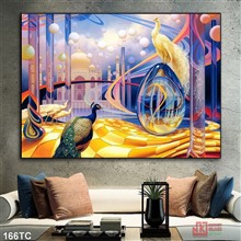 Mẫu Tranh chim công mã số 166TC