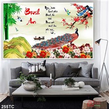 Mẫu Tranh chim công mã số 255TC