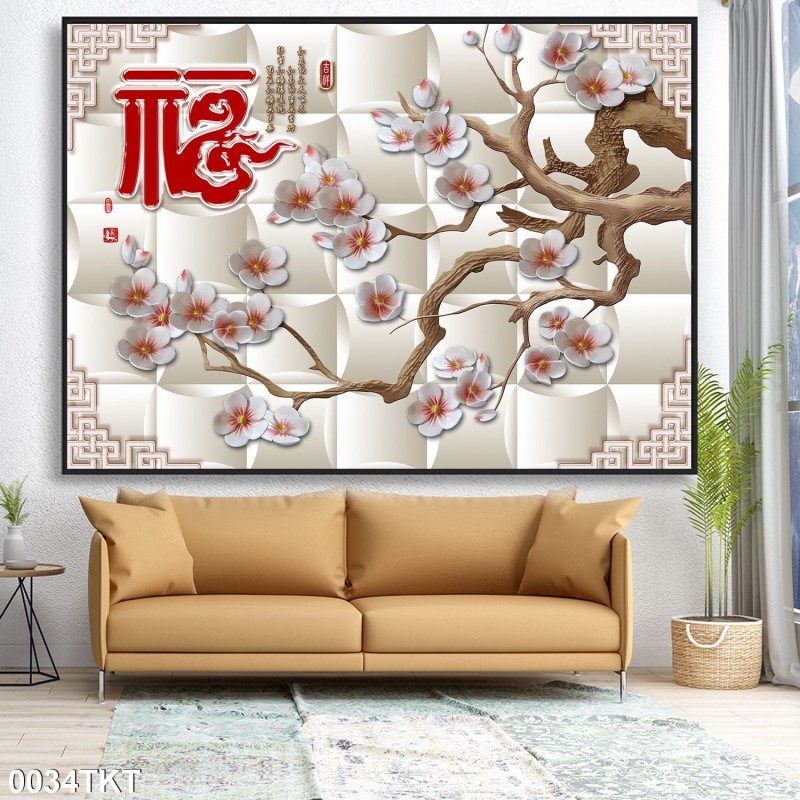 Tranh thư pháp, kim tiền 0034TKT