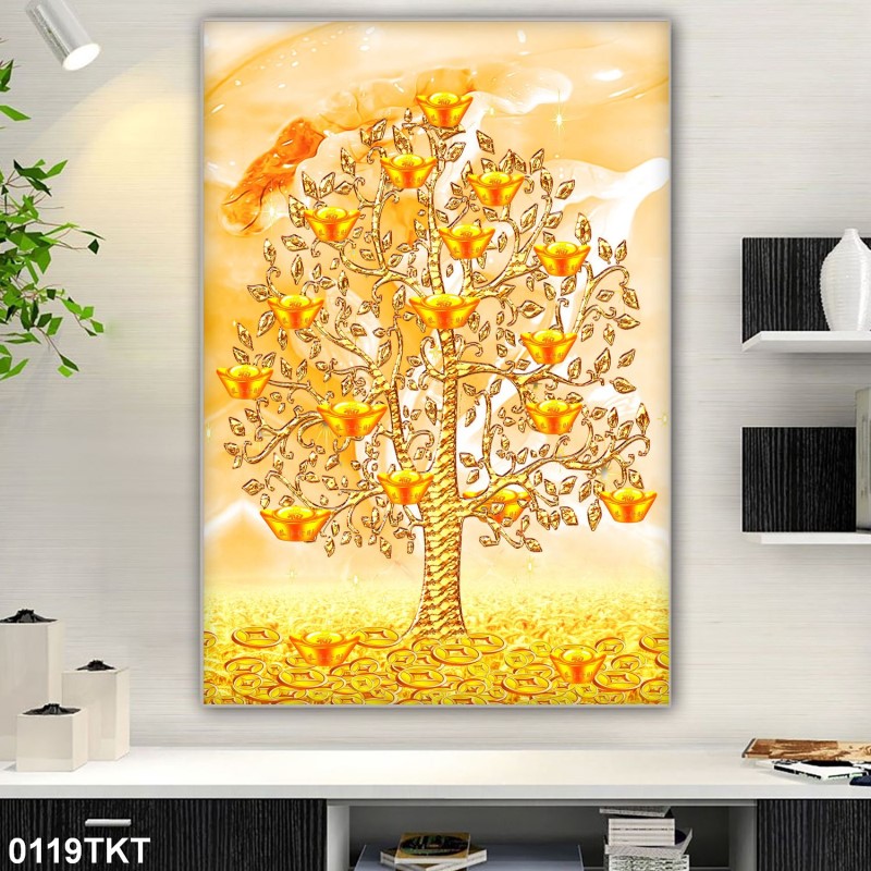 Tranh thư pháp, kim tiền 0119TKT