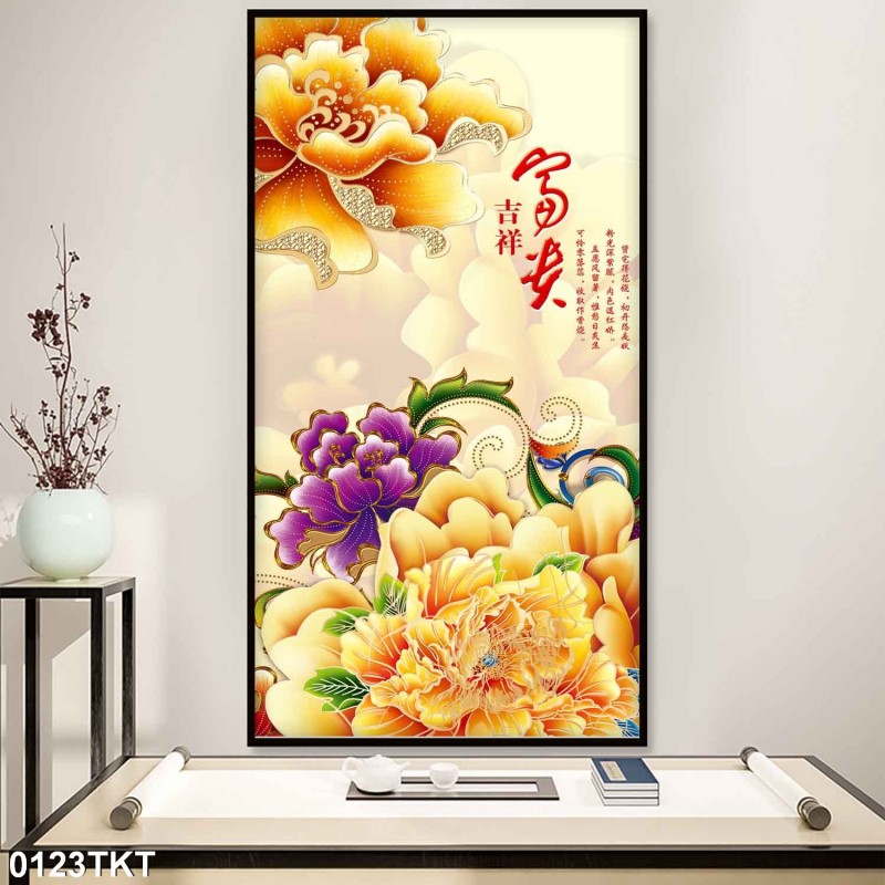 Tranh thư pháp, kim tiền 0123TKT