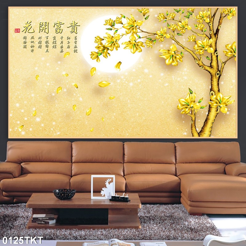 Tranh thư pháp, kim tiền 0125TKT