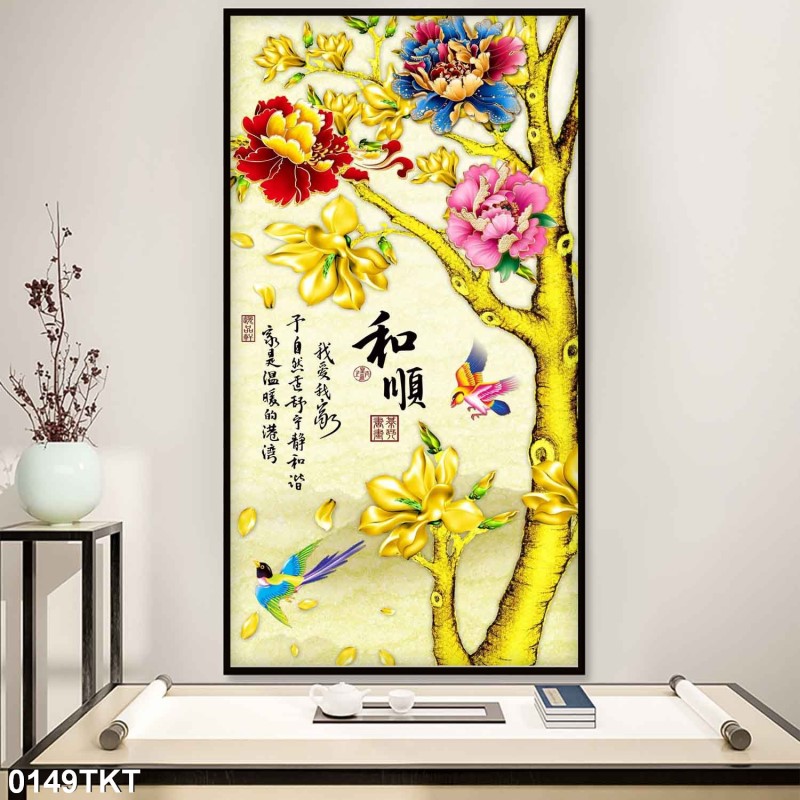 Tranh thư pháp, kim tiền 0149TKT