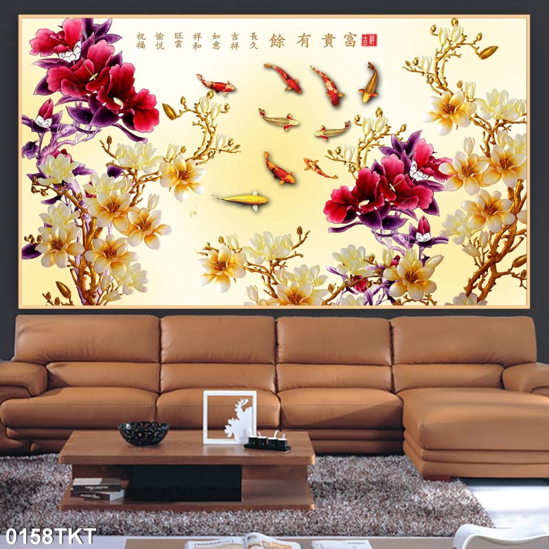 Tranh thư pháp, kim tiền 0158TKT