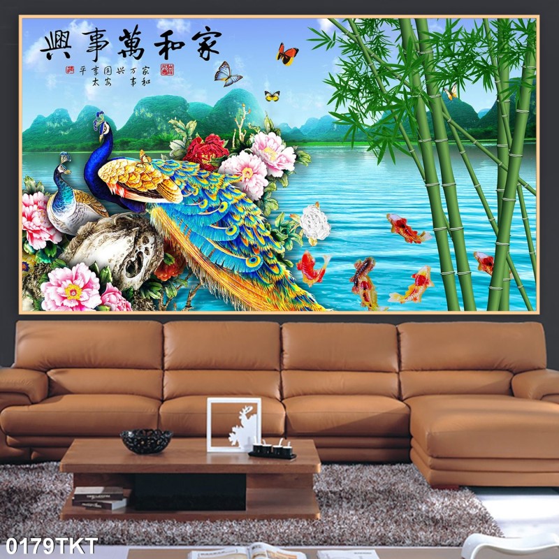 Tranh thư pháp, kim tiền 0179TKT