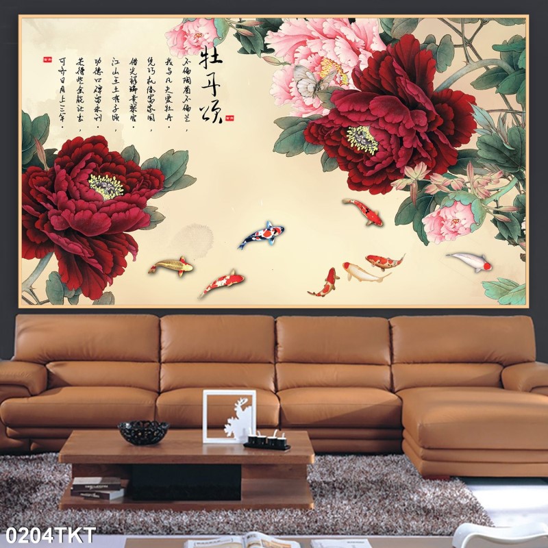 Tranh thư pháp, kim tiền 0204TKT