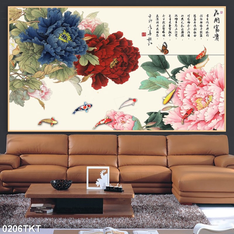 Tranh thư pháp, kim tiền 0206TKT